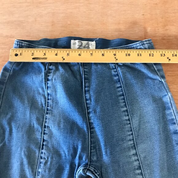We the Free Flare Jeans Women 24 Blue Mid Rise Stretch Medium Wash Hippie 16490 - Picture 8 of 12
